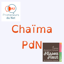 Chaïma PdN, logos des promeneurs du net et du centre social et culturel Hissez-Haut